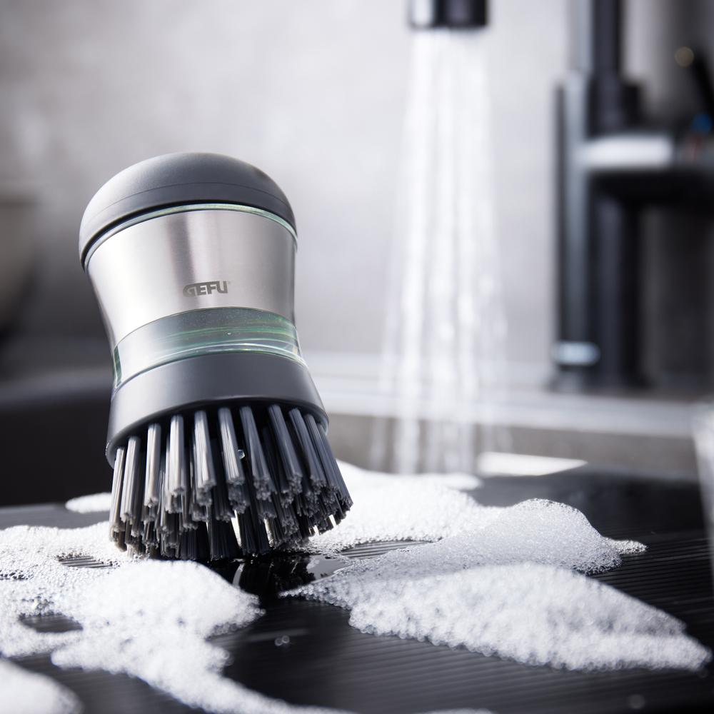 Diskborste med dispenser Rostfri