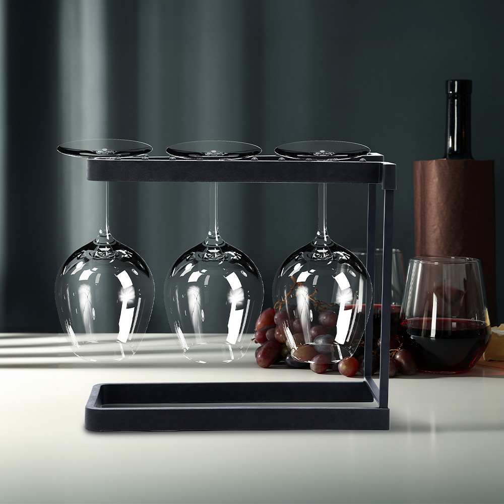 Happy Vinglashållare 13x28x24 cm Svart