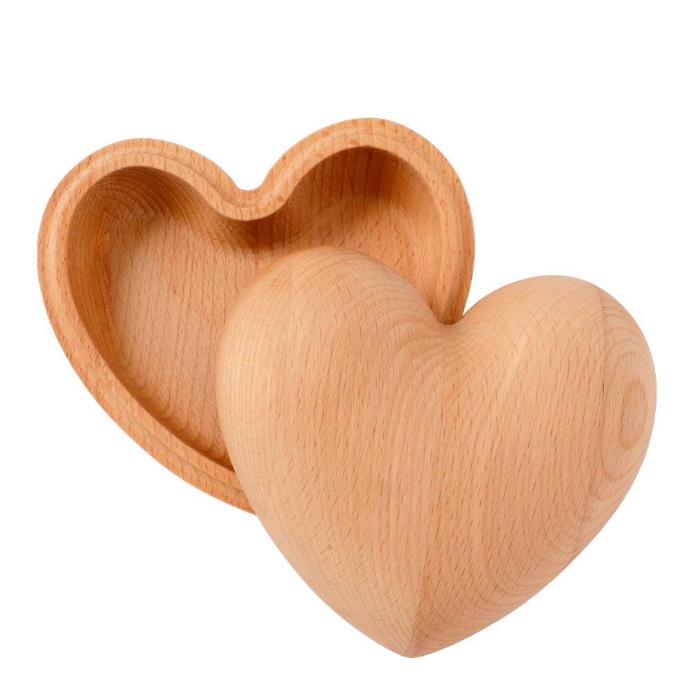 Hjärtskål med lock 12 cm Bok