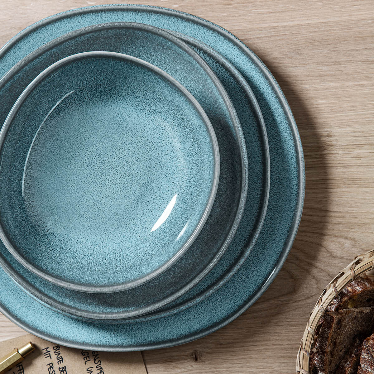 Lave glace Skål flat 22 cm