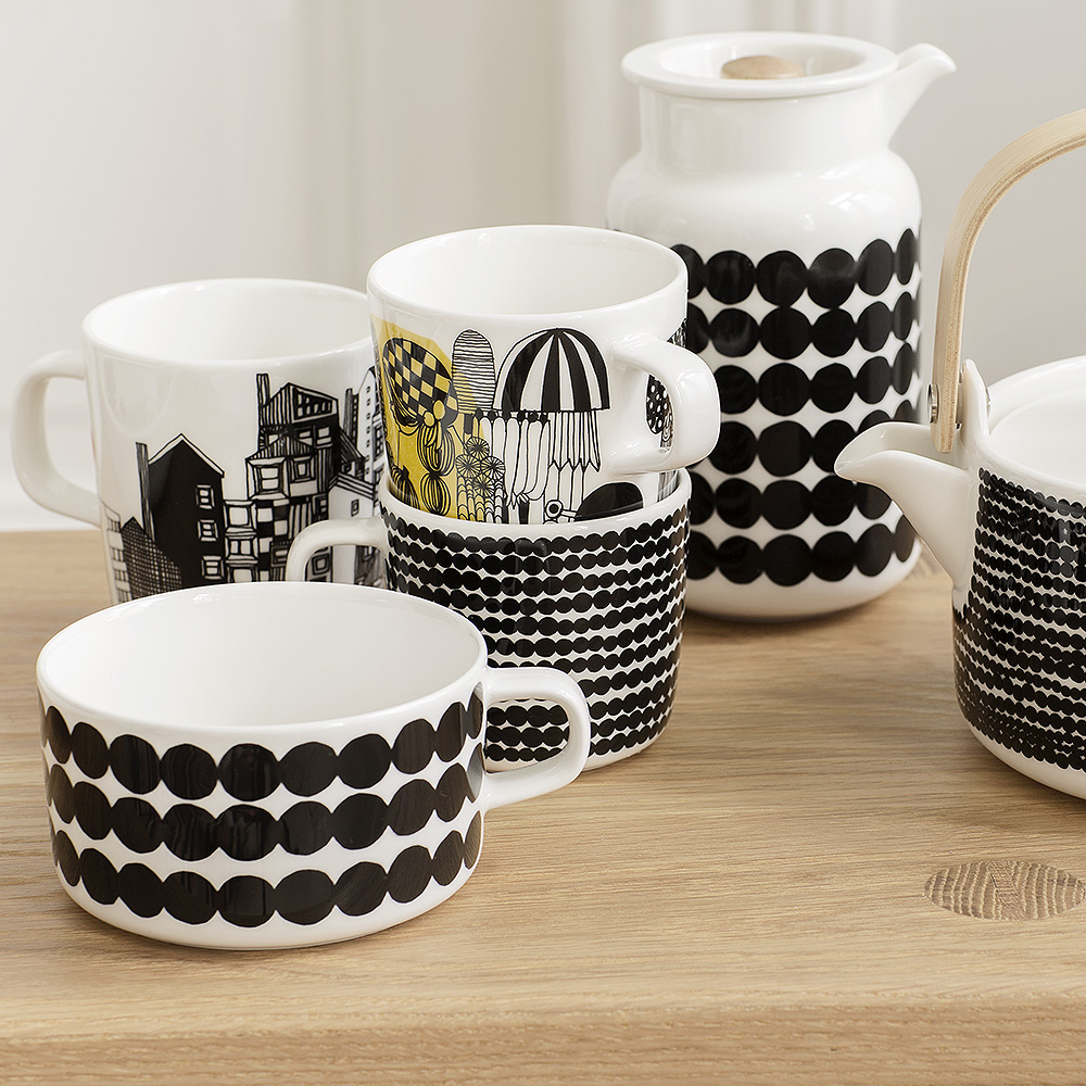 Räsymatto Kaffemugg Svart liten prick 20 cl