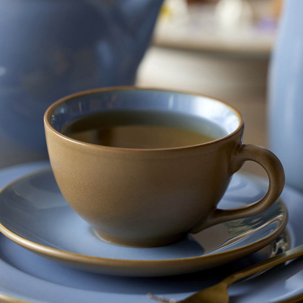 BITZ Kopp med fat 24 cl Wood/Ocean