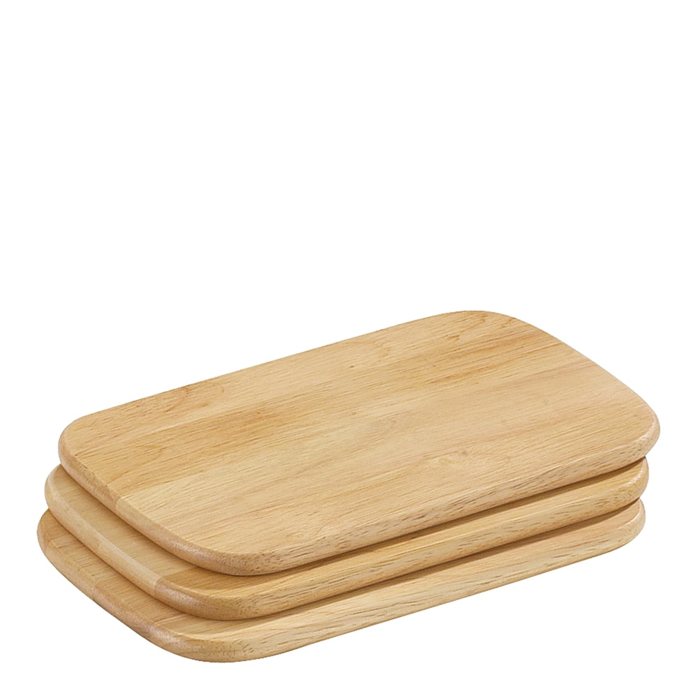 Liten Serveringsbricka 3-pack 22x15 cm Rubberwood