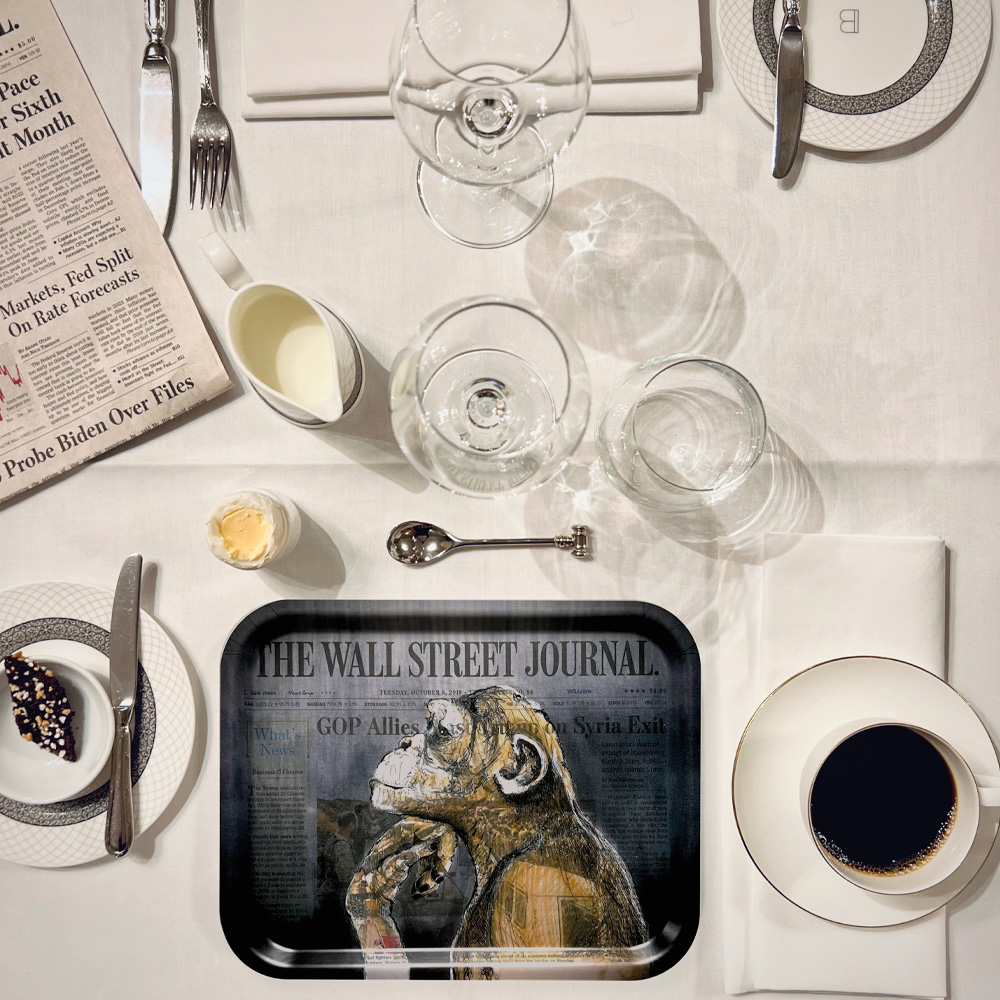 Frukostbricka Monkey Business 20x27 cm Svart