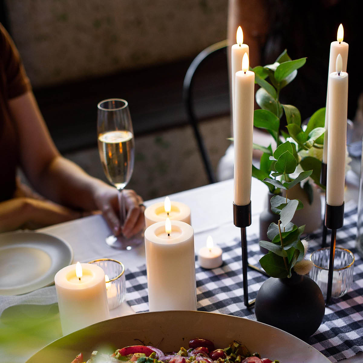 Kronljus LED 2,5x20 cm 2-pack Off-white