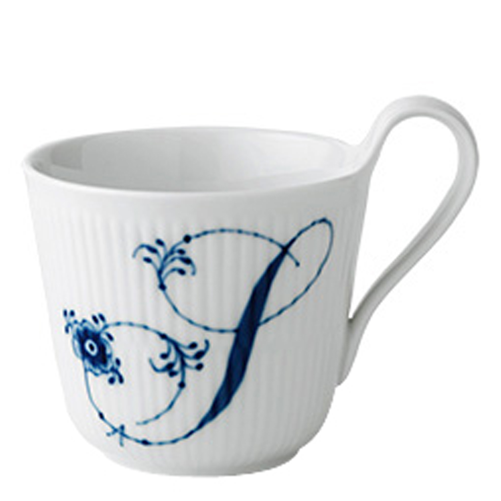 Blue Fluted Pl Alphabet Mugg 33 cl S