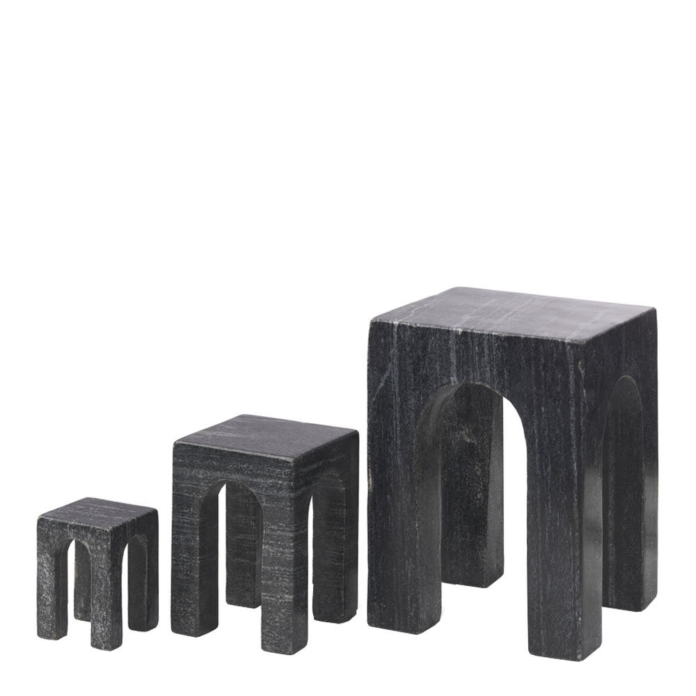 Arkis Skulptur Marmor 17 cm Svart