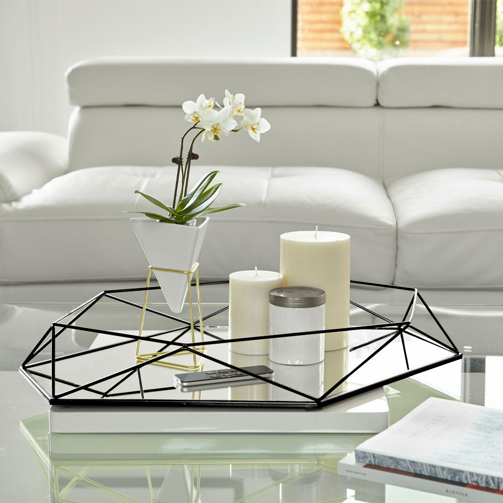 Prisma Väggspegel 43x3 cm Svart