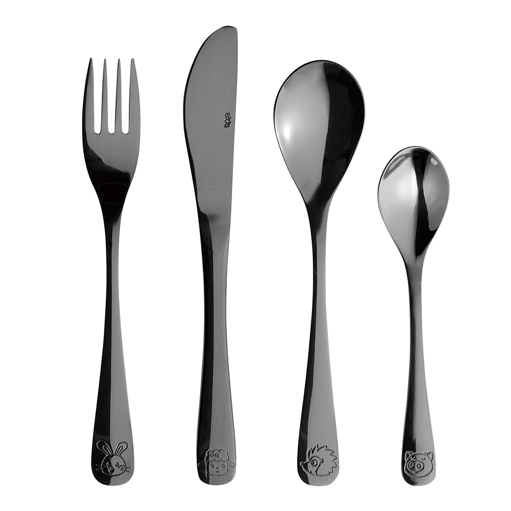 Barnbestick 4 delar Svart