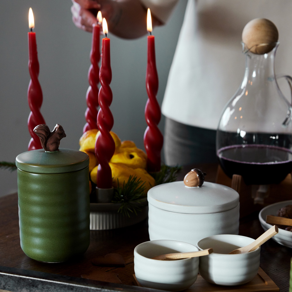 Ellen Ekollonburk med lock 7,5 cm Benvit