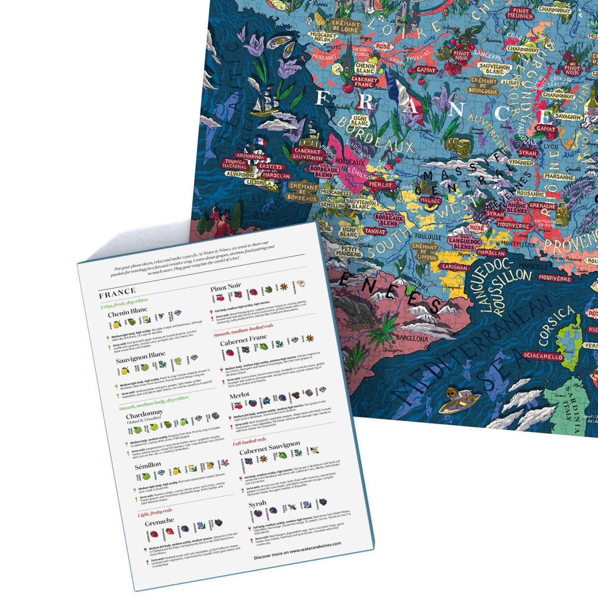 Vinpussel - Frankrike 1000 bitar Blå