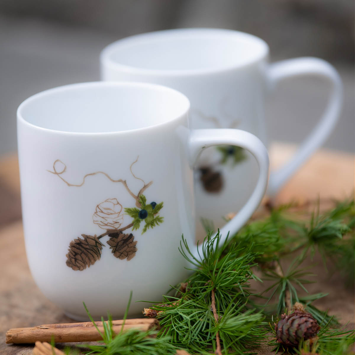 Nostalgi Mugg 35 cl 2-pack Vit/Grön