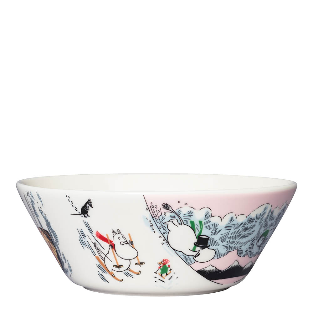 Mumin Skål Åka kana 15 cm Rosa