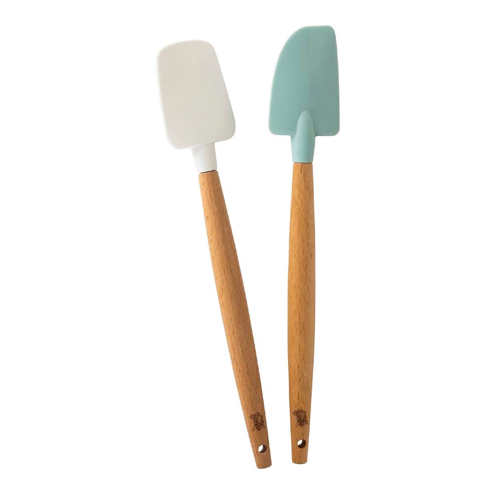 Minislickepott i silikon/bokträ 2-pack