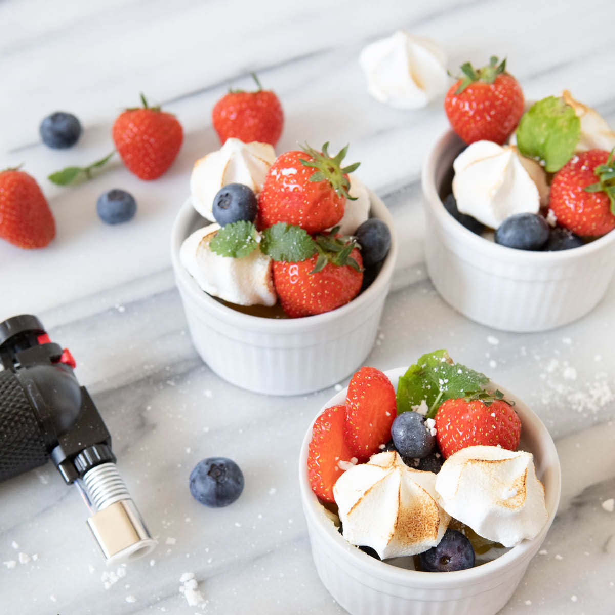 Fire Bruléebrännare 4 Suffleskålar Vit