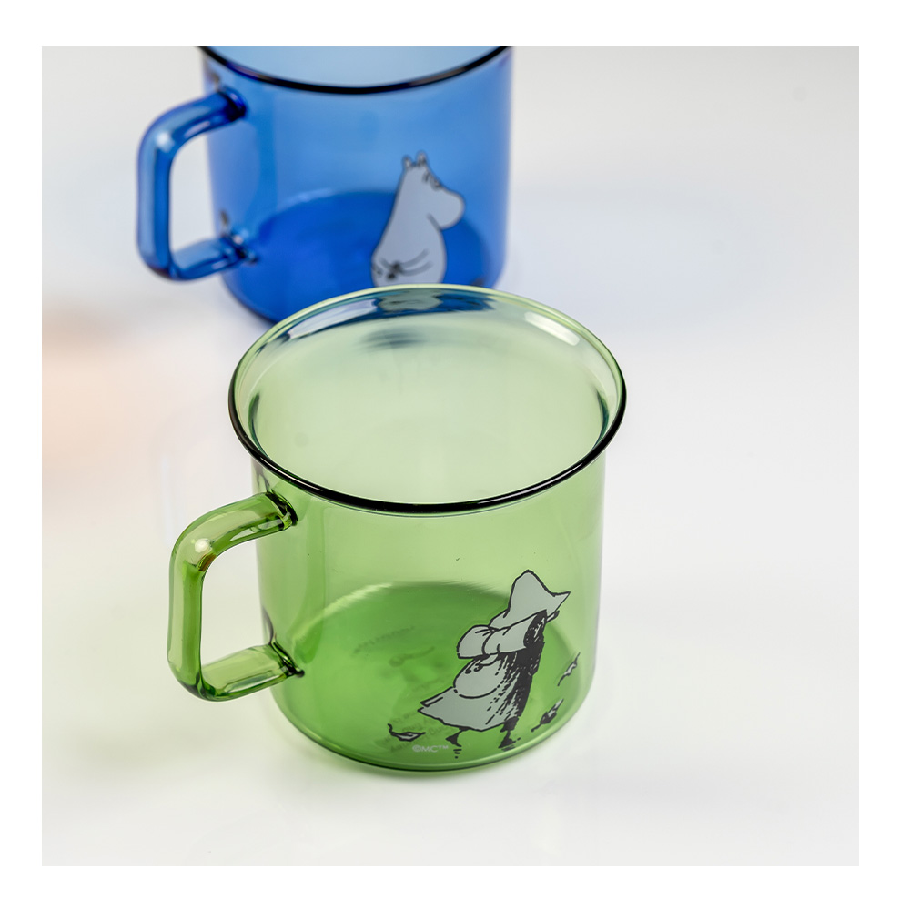 Mumin Glasmugg Snusmumriken 35 cl Grön