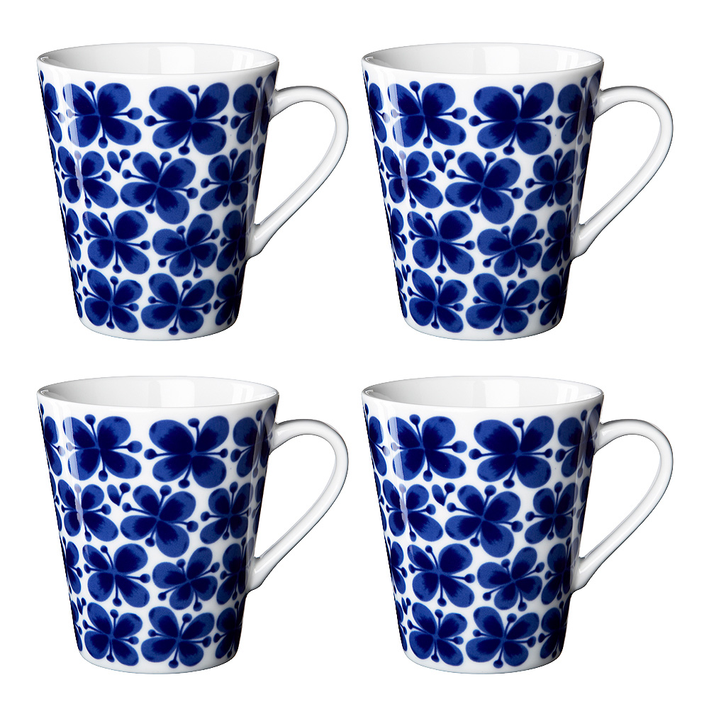 Mon Amie Mugg med öra 34 cl 4-pack Vit/blå