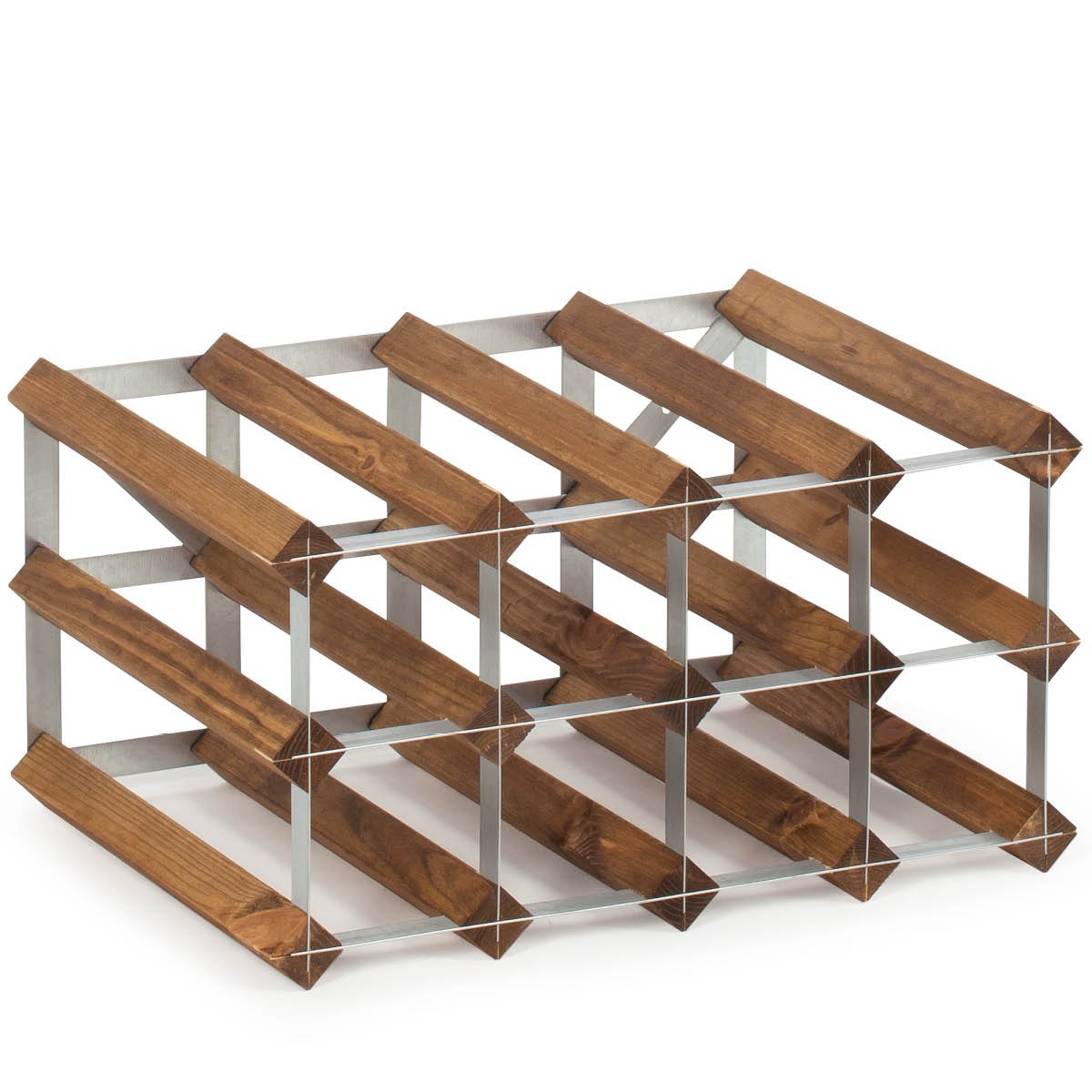 Påbyggnadsbart Vinställ för 12 flaskor mörkt Trä