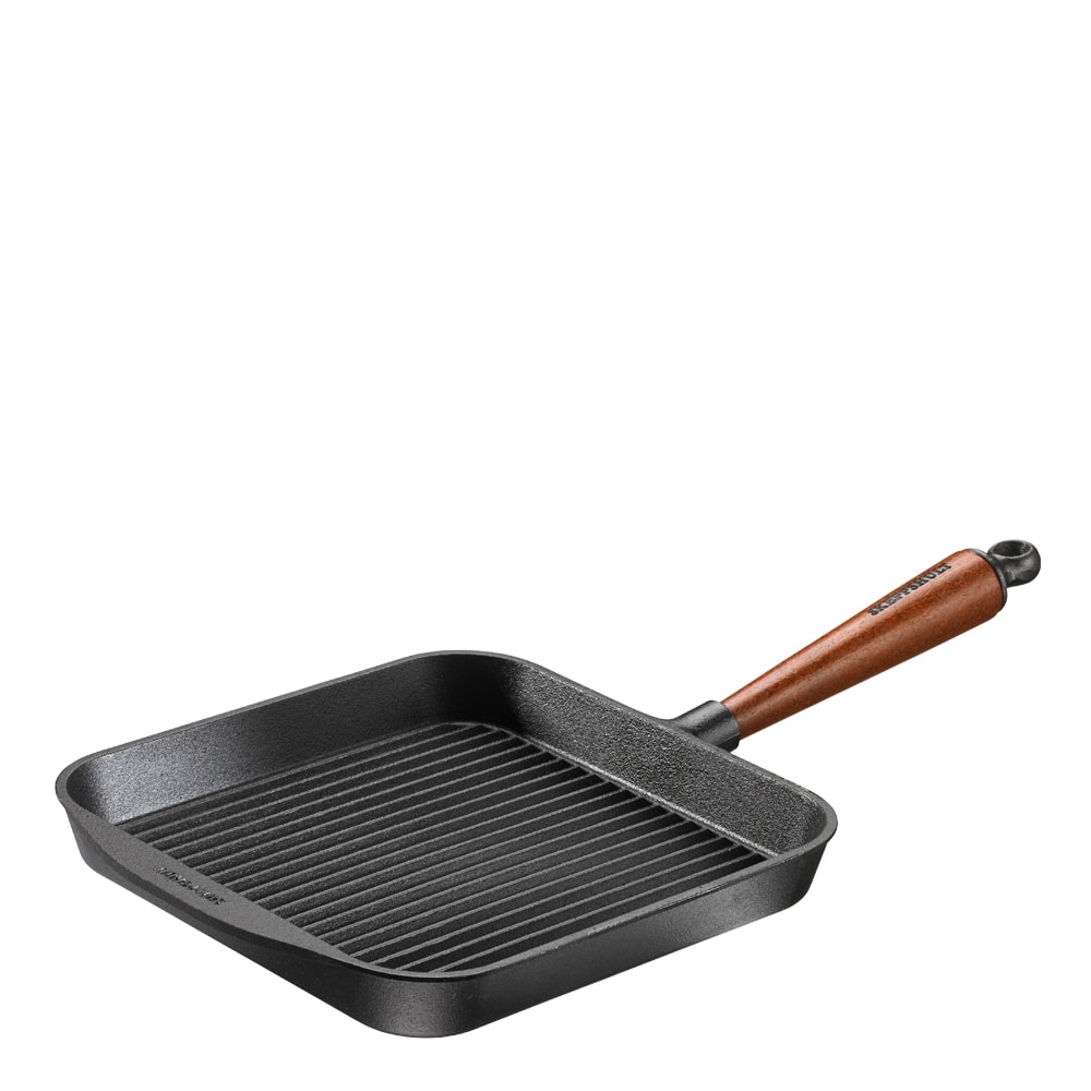 Traditional Grillpanna fyrkantig med trähandtag 25 cm