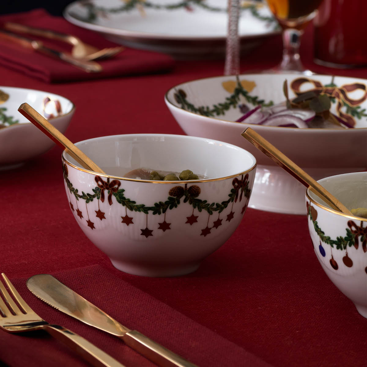 Star Fluted Christmas Skål 30 cl 2-pack