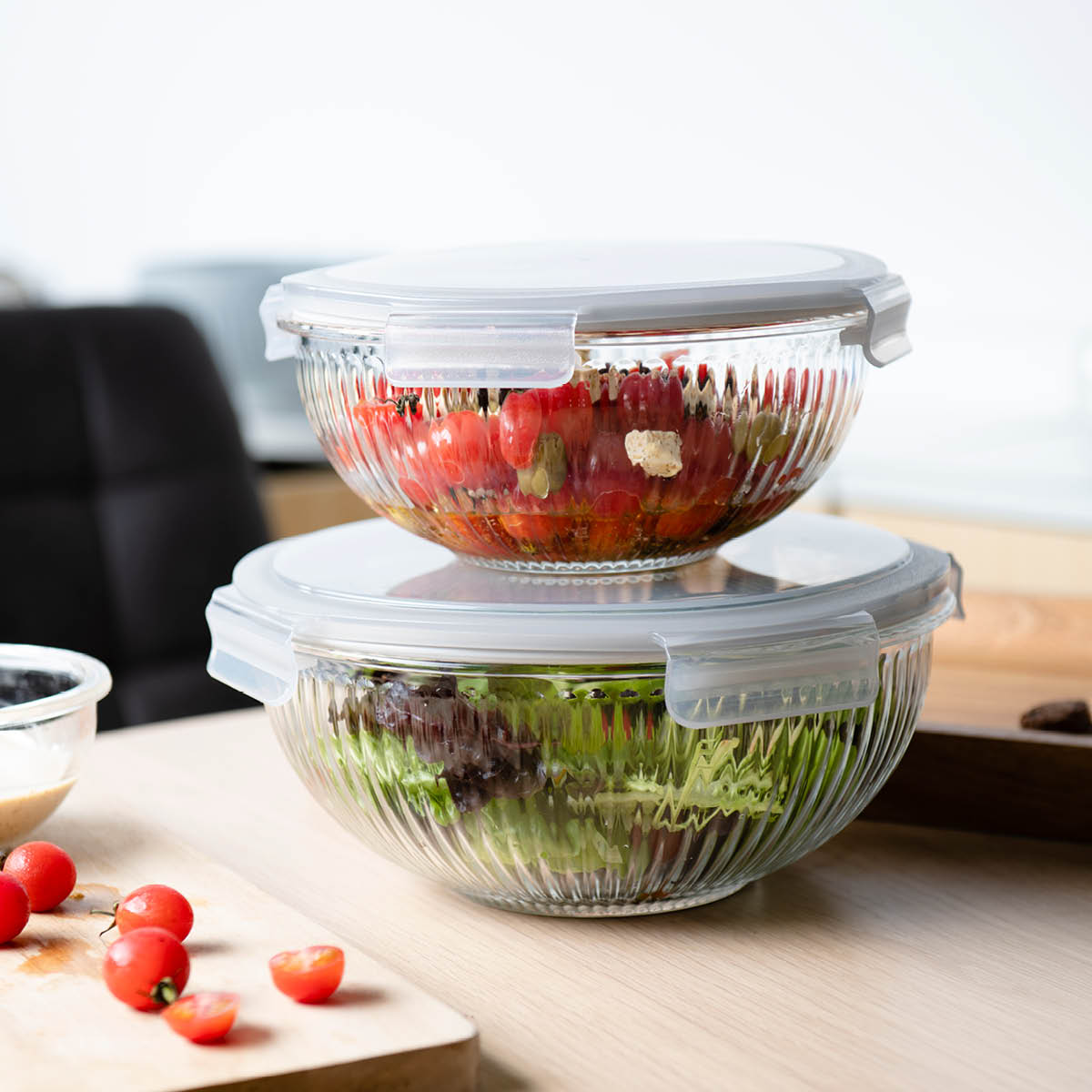 bAYk Skålset med lock 2-pack 3,5 L, 2 L Klar