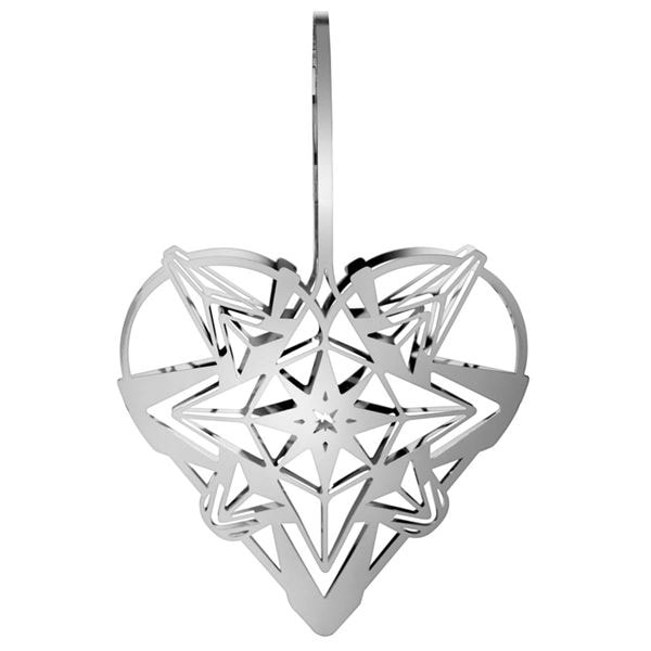 Hängande Hjärta 25,6 cm Försilvrad