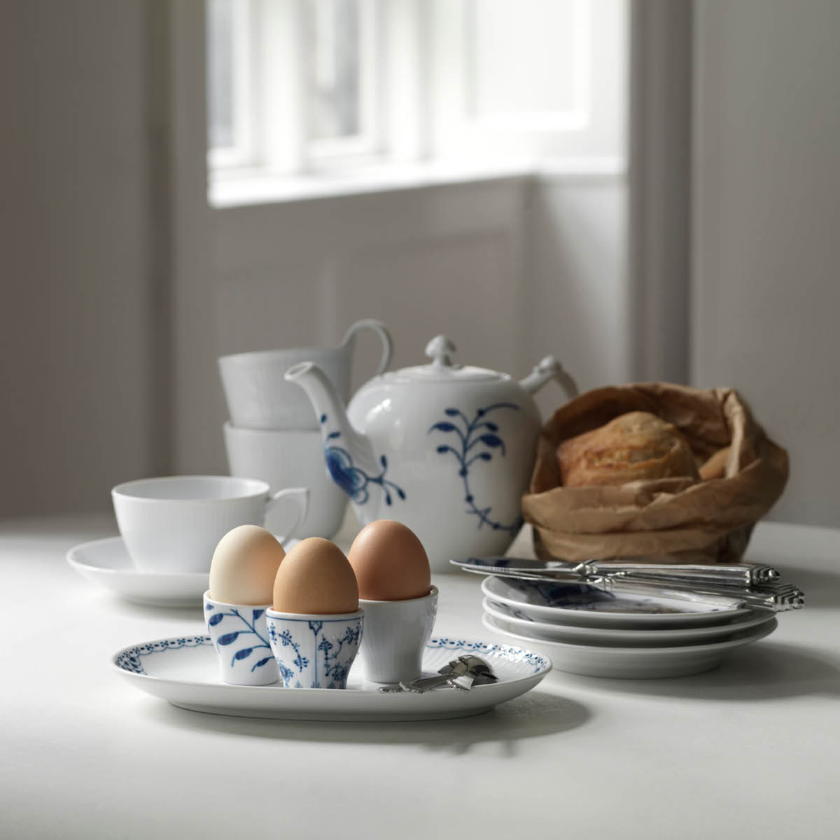 Blue Fluted Mega Äggkopp 2-pack