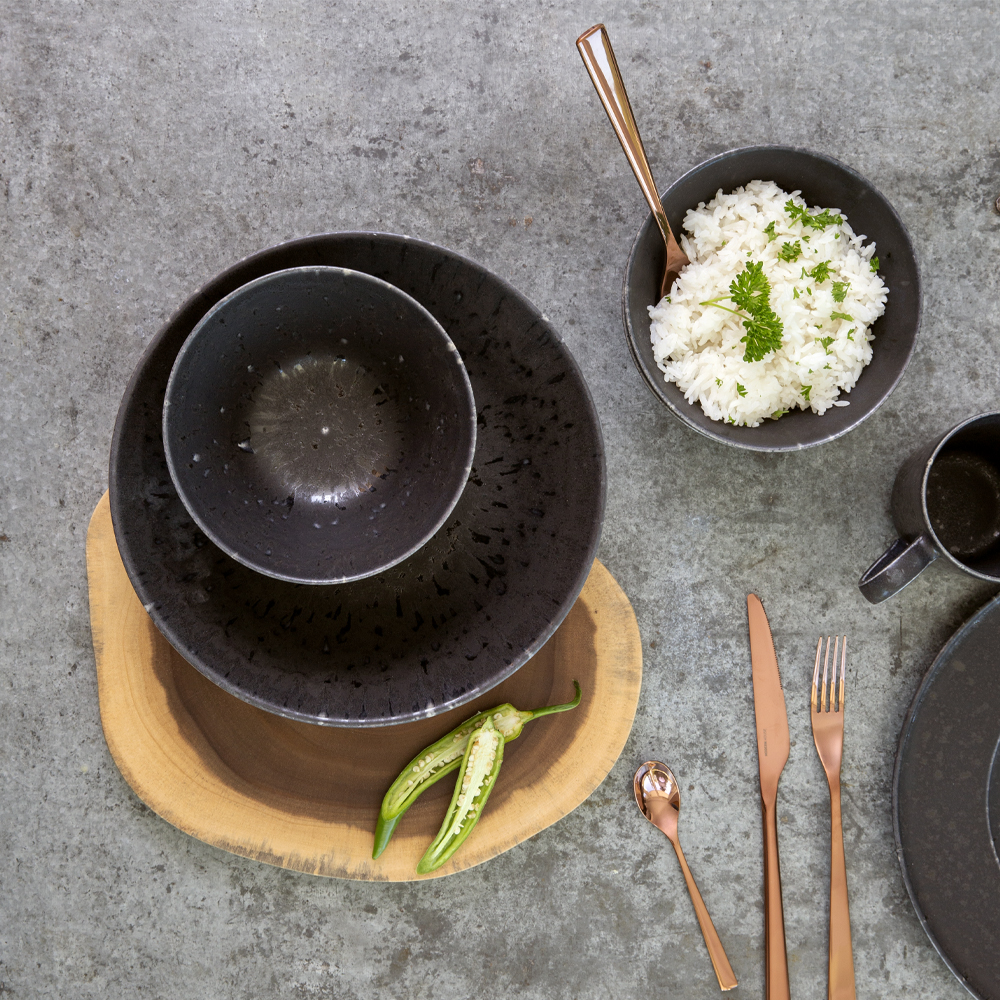 Black Satin Skål 0,6 l Svart