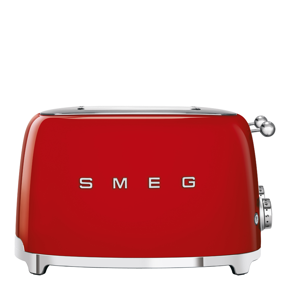 Smeg 50's style Br&ouml;drost 4 skivor kvadrat R&ouml;d
