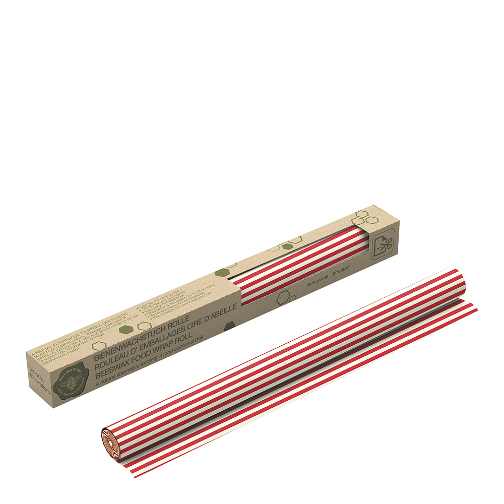 Bivaxduk Rulle Ränder 30x90 cm Röd