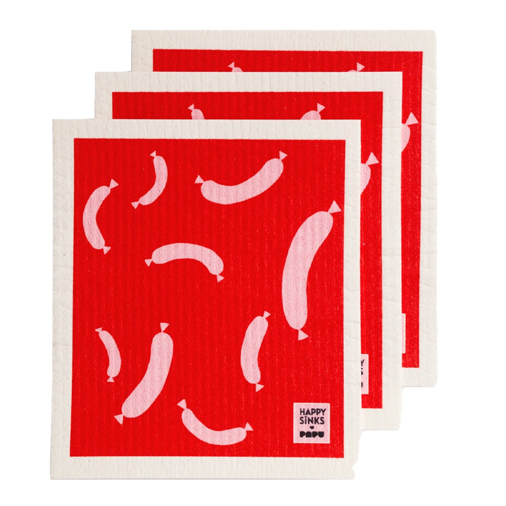Happy Disktrasa 3-pack Papu sausage Röd