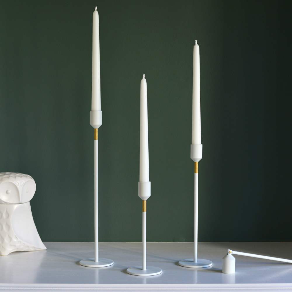 Three Stars Ljusstake L Vit