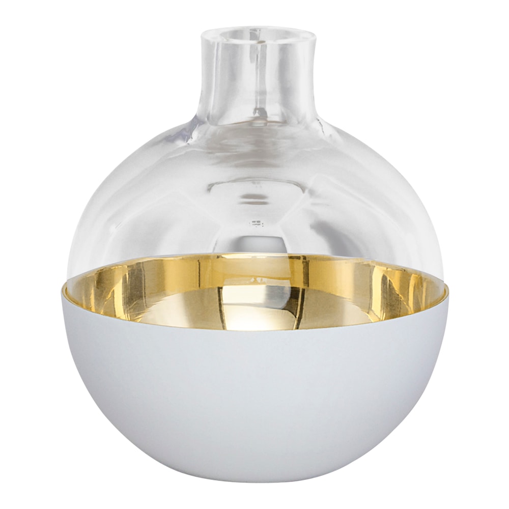 Pomme Vas/Lykta 9,5 cm Vit/Mässing