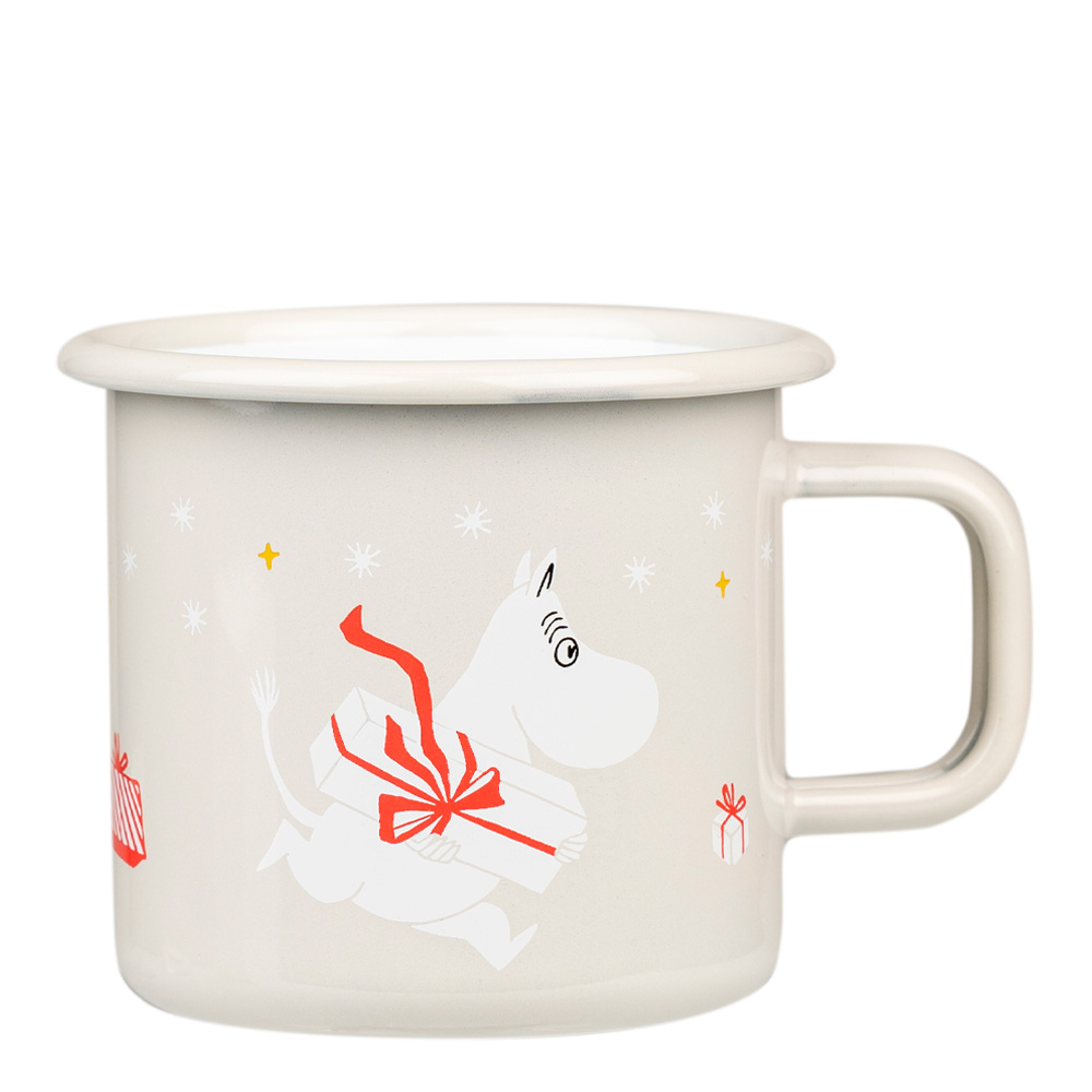 Mumin Emaljmugg Gifts 37 cl Beige