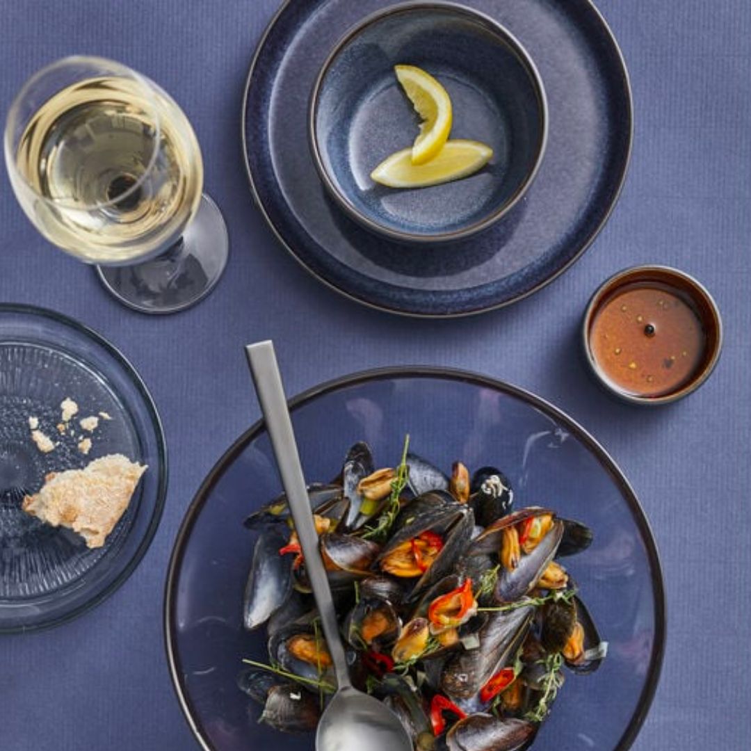 Skål 12 cm Svart/Mörkblå