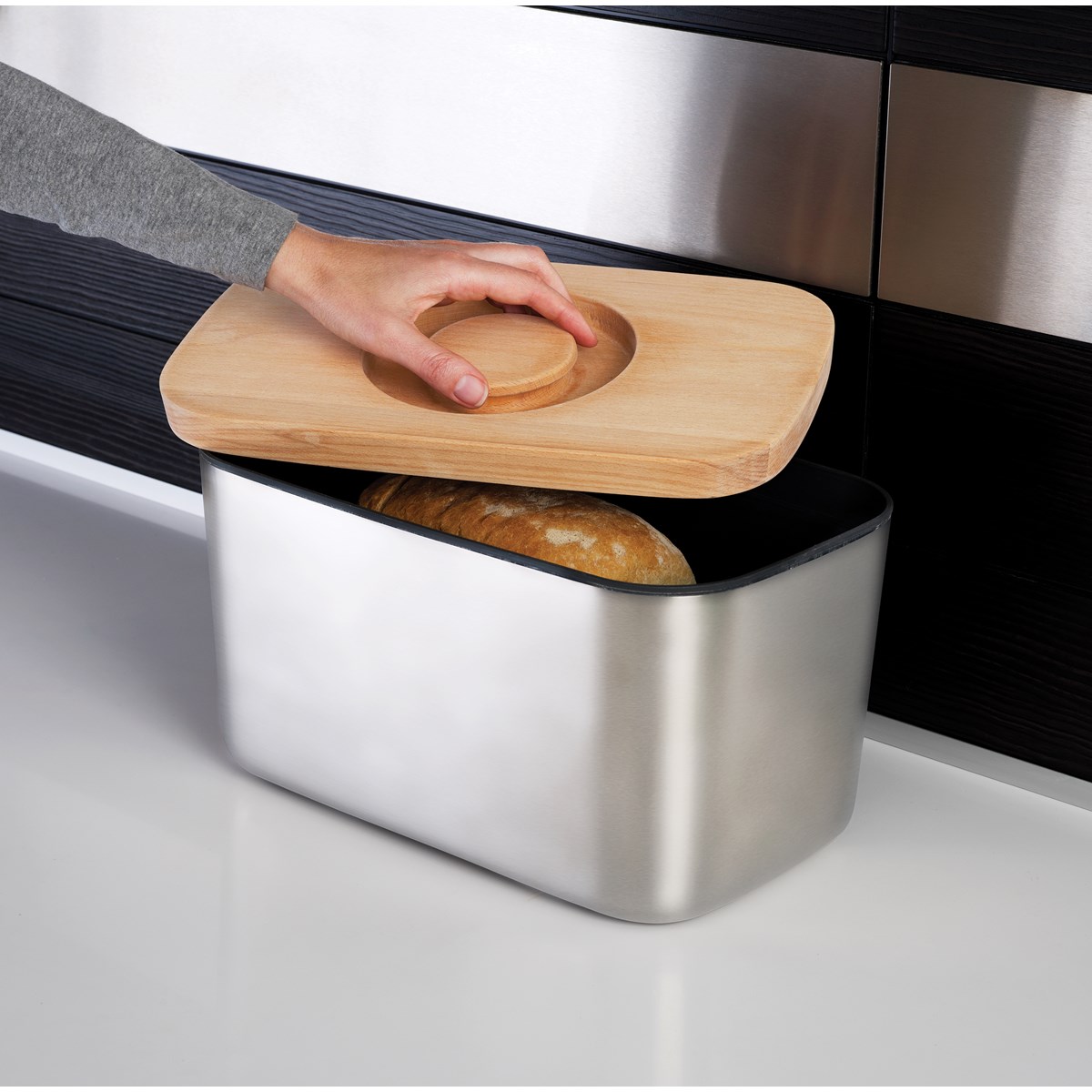 Brödbox 35x21,5 cm Borstat Stål