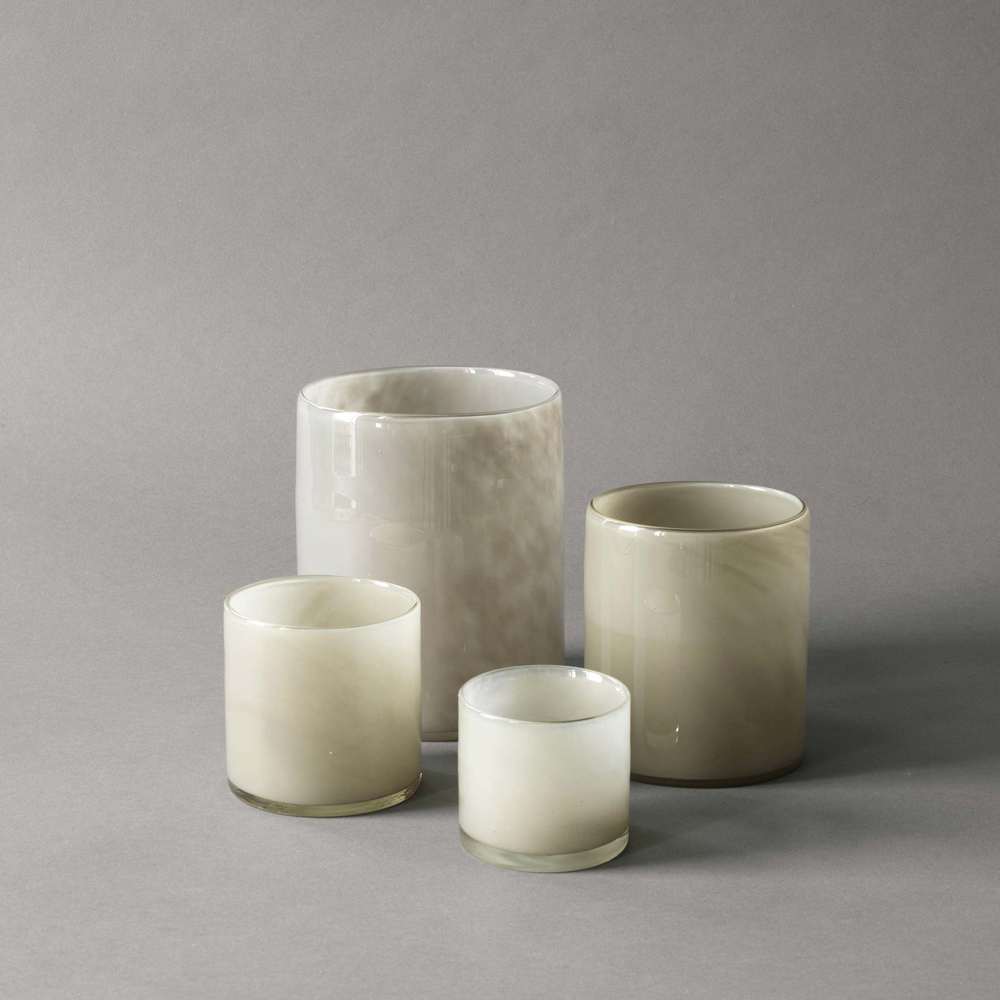 Lyric Ljuslykta Glas 15x18 cm Varm Grå