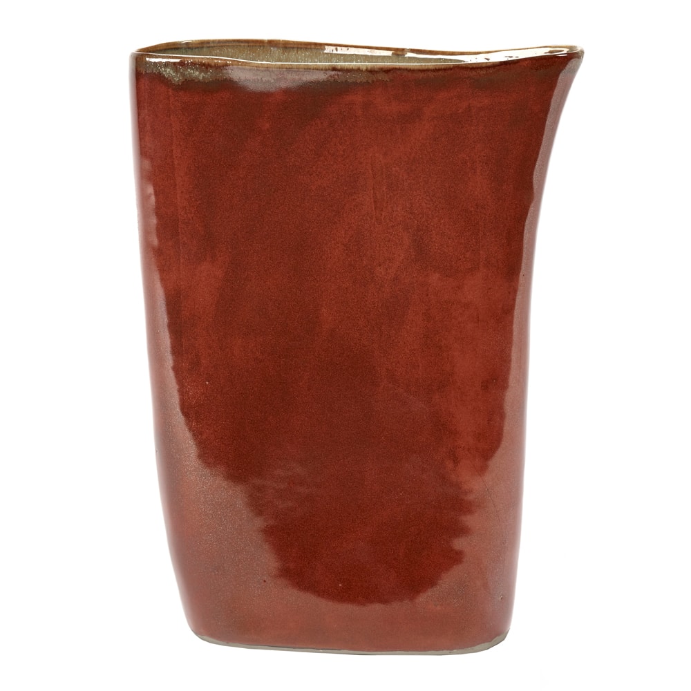 Terres de Rêves Vas Keramik hög 33 cm Roströd/Grå