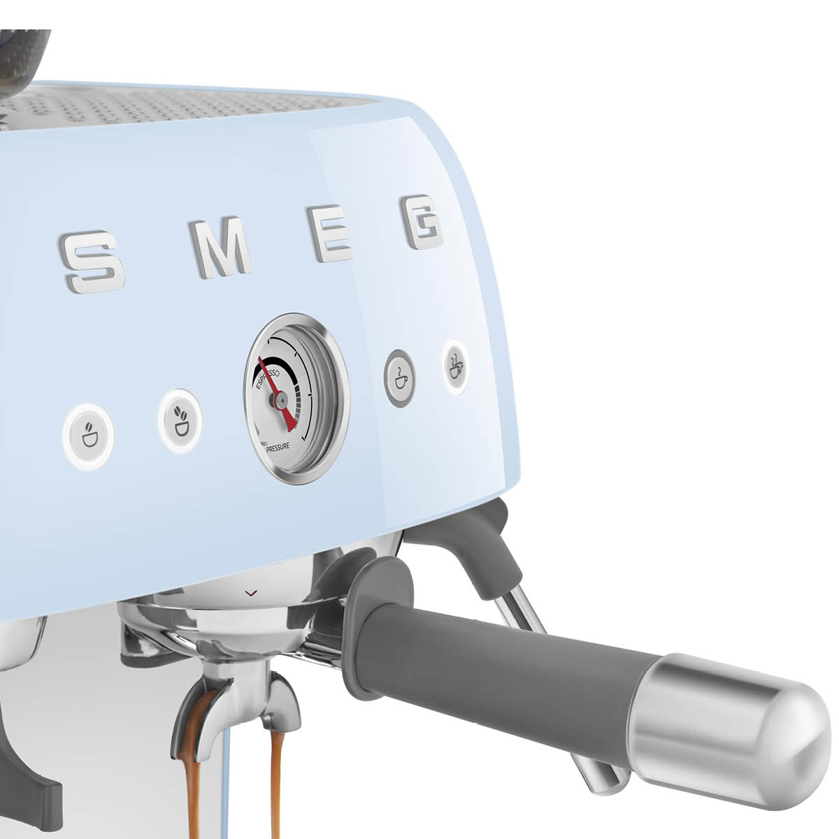 Smeg Manuell Kaffemaskin med Kvarn Pastellblå