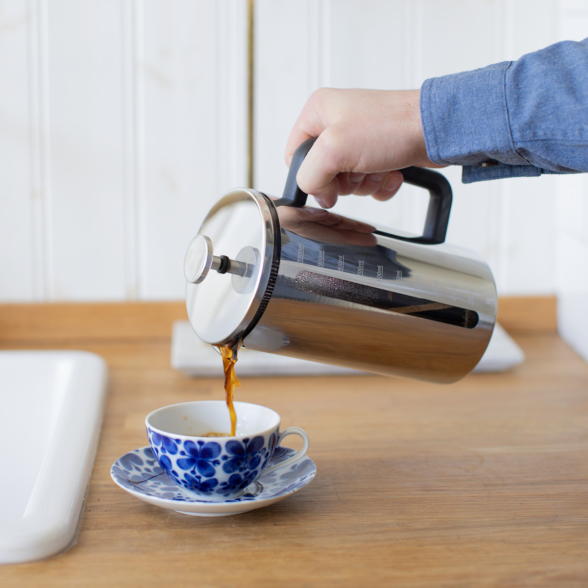 Pressobryggare 1 liter Rostfri