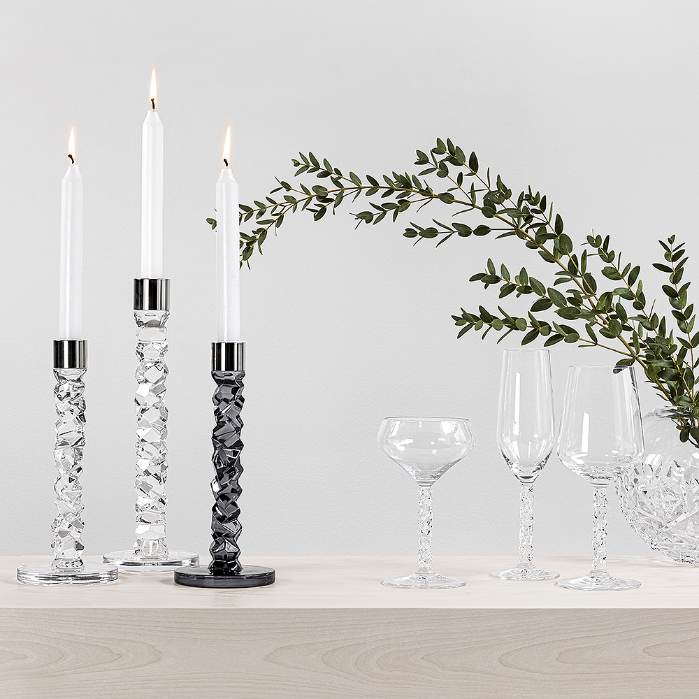 Carat Ljusstake 24,2 cm 2-pack Antracit