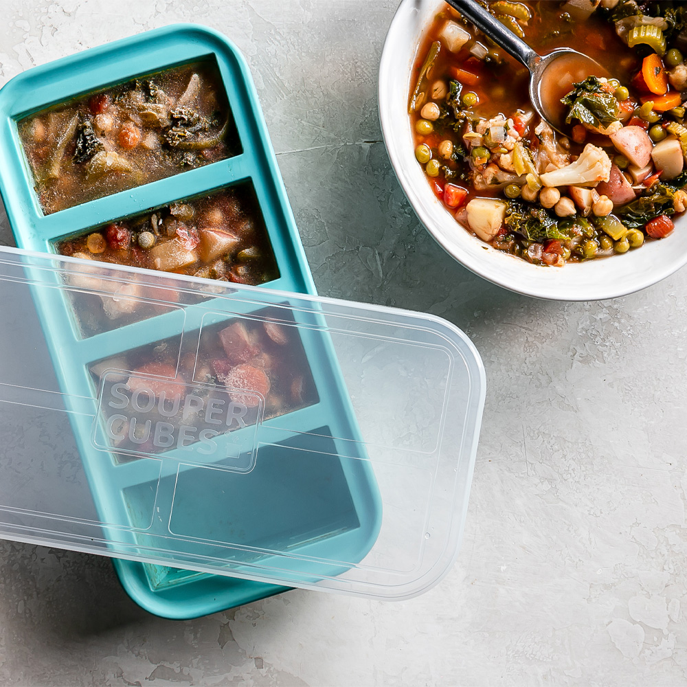 Matförvaring och Lock Silikon 1-cup 4x250ml 2-pack Blå