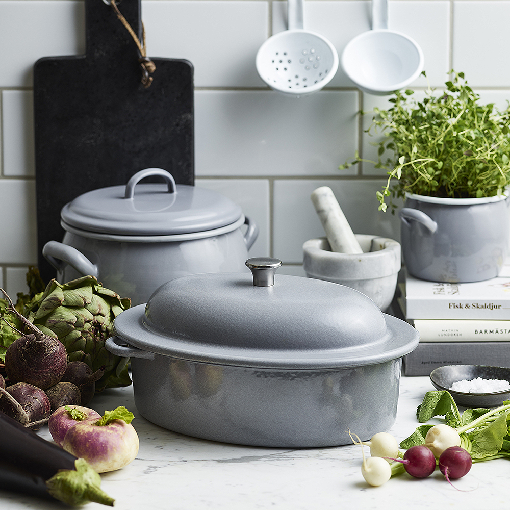 Gjutjärnsgryta 3 L Grå