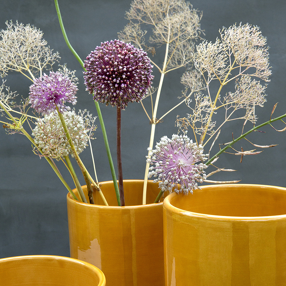 Oak Vas 35 cm Gul amber