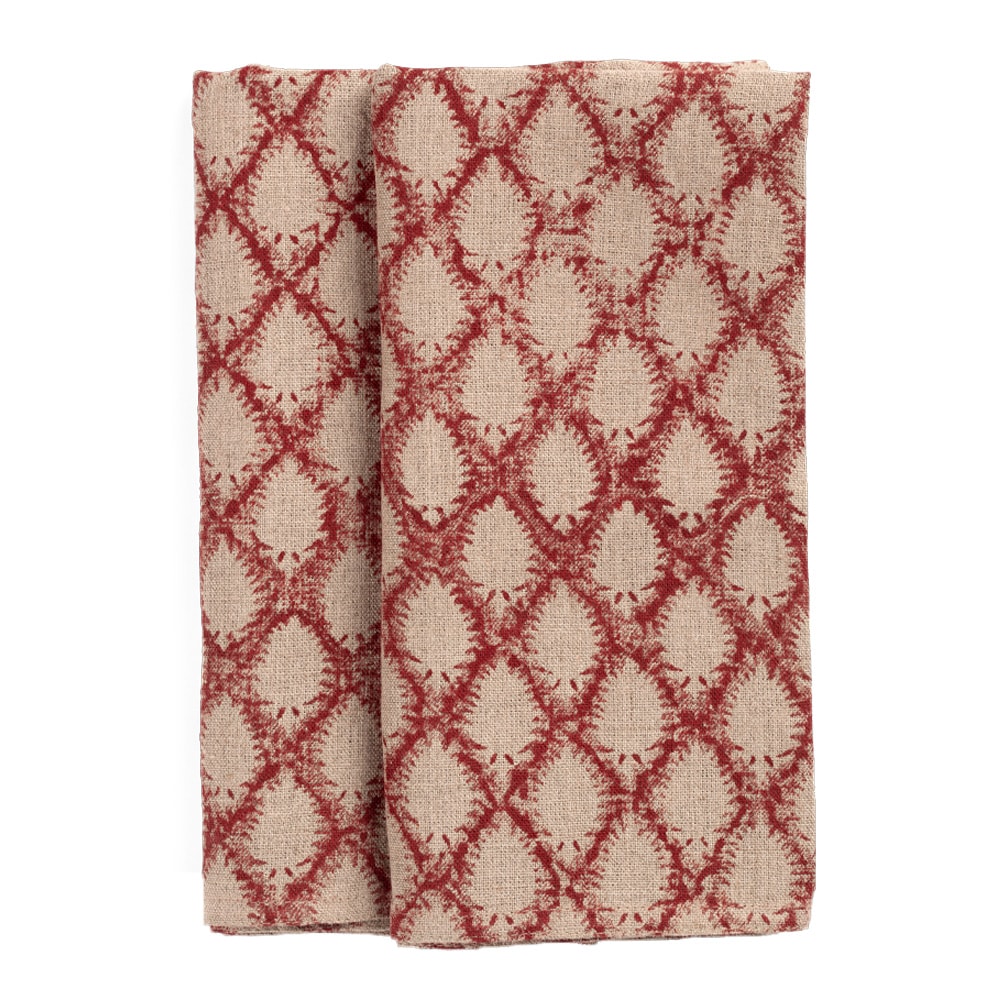 Cypress Linneservett 45x45 cm 2-pack Röd