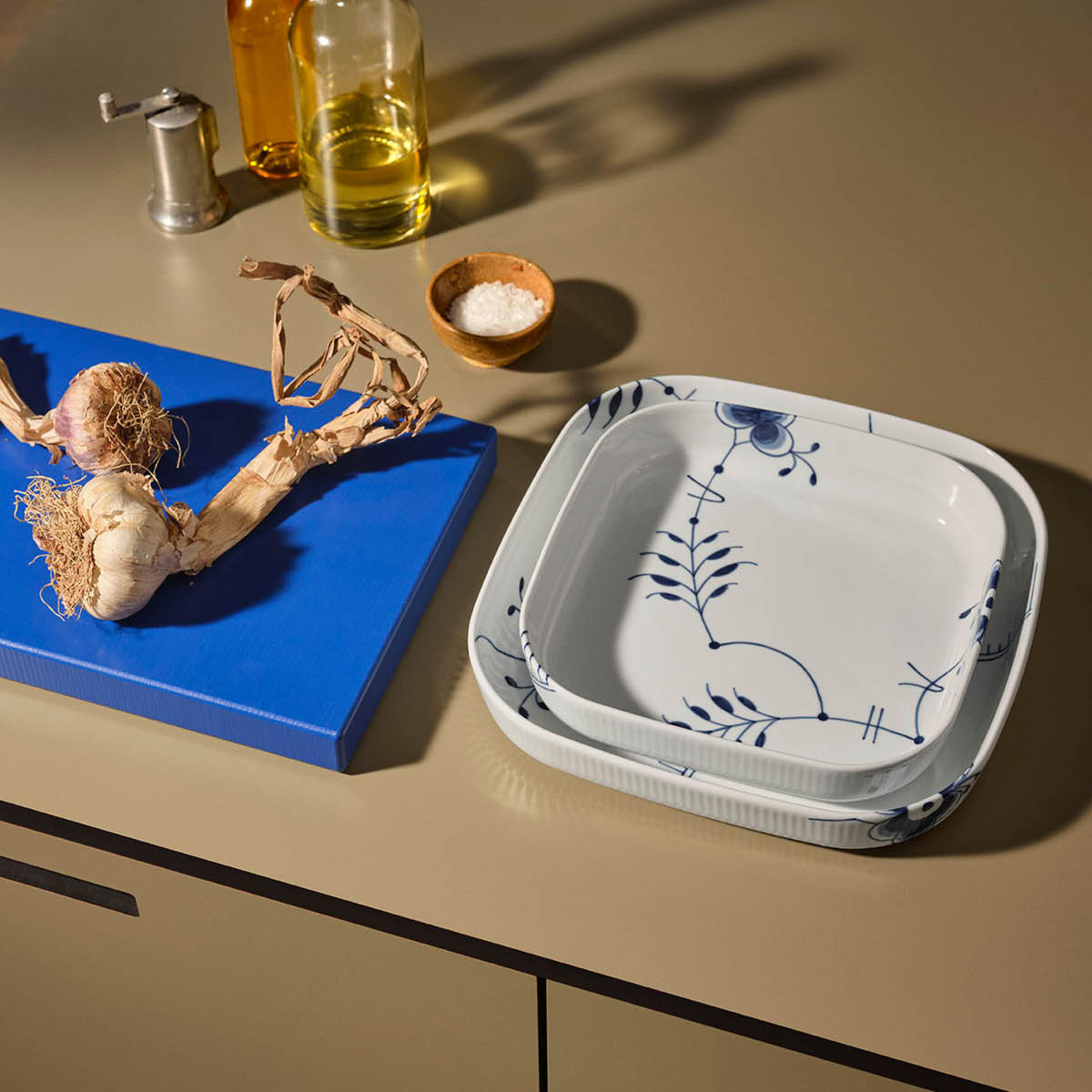 Blue Fluted Mega Ugnsform Fyrkantig 25x25 cm