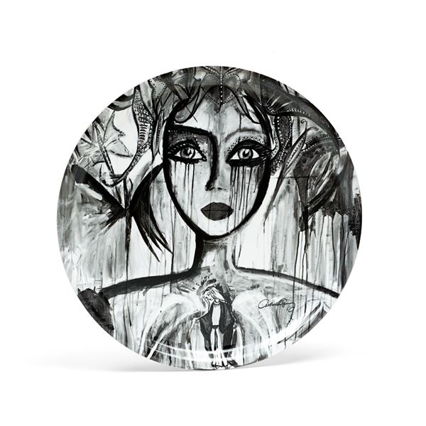 Bricka Slice of Life 31 cm Svart/Vit