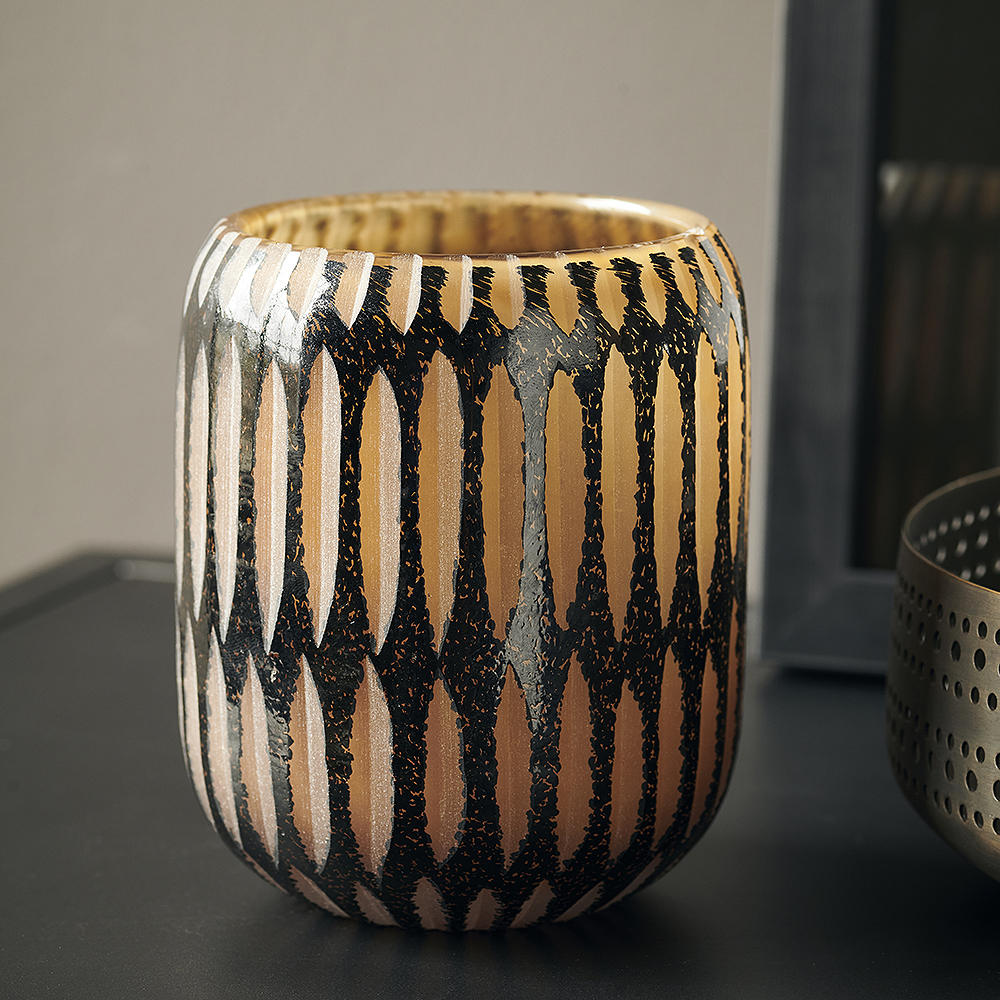 Pimpri Vas Glas 12 cm Svart/Brun