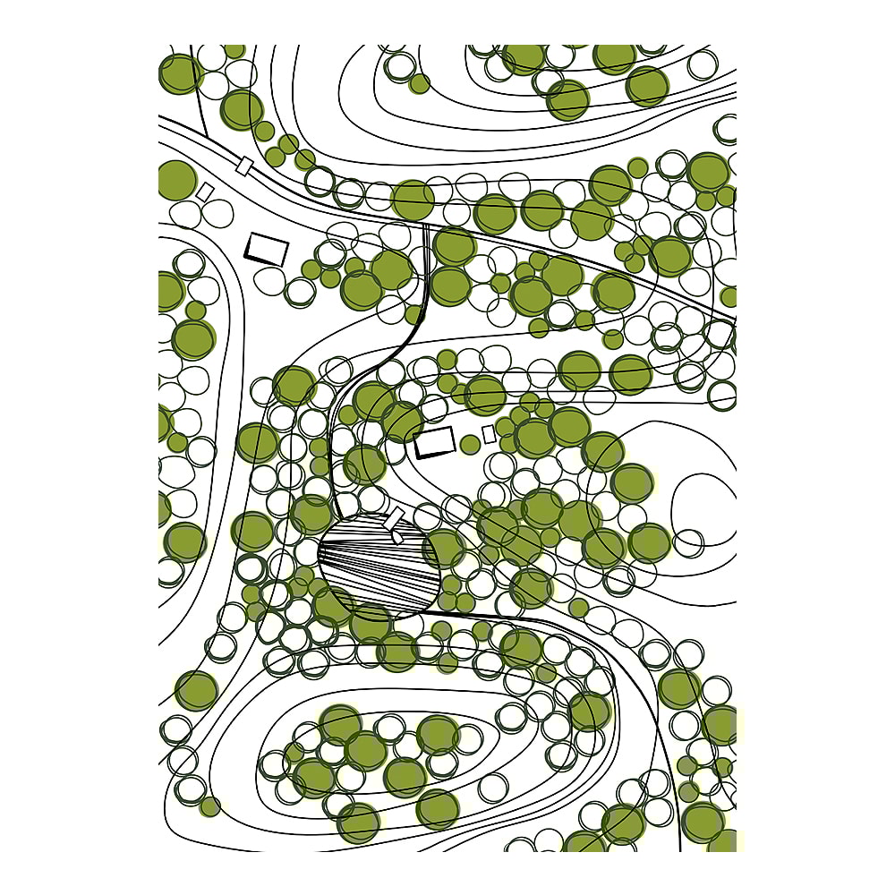 Sweden from Above Kökshandduk Forest 50x70 cm Grön
