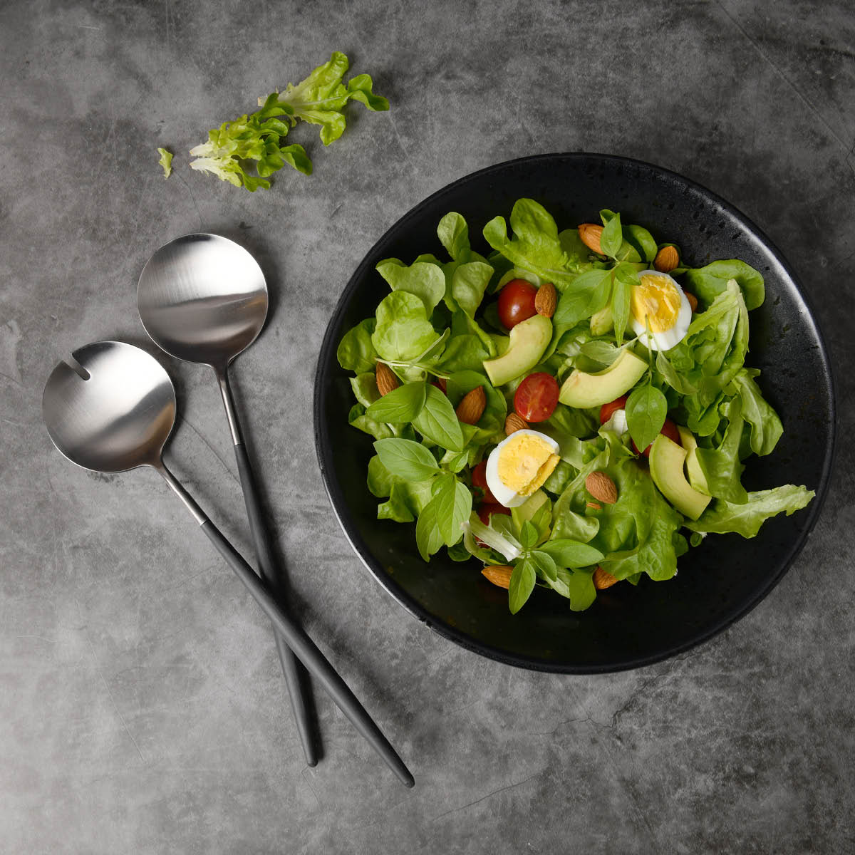 Black Satin Salladsbestick 29 cm 2 delar Svart